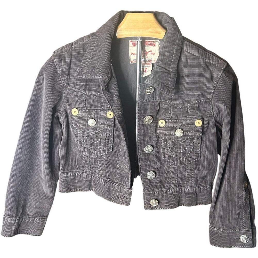 True Religion Jimmy cropped corduroy jacket Greyish brown  size xs